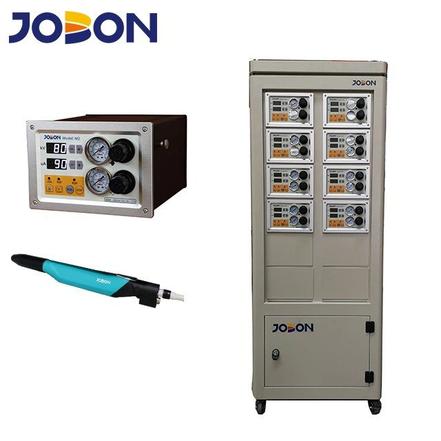 Automatic powder spray gun set