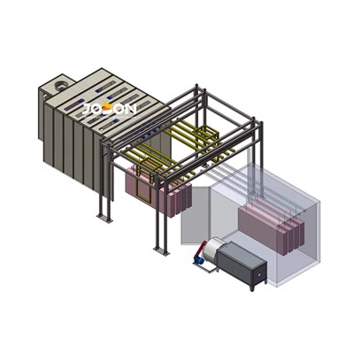 산업용 컨베이어 이동 완료 분말 코팅 공장